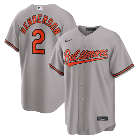 Baltimore Orioles Gunnar Henderson Gray Road Replica Baseball Jersey