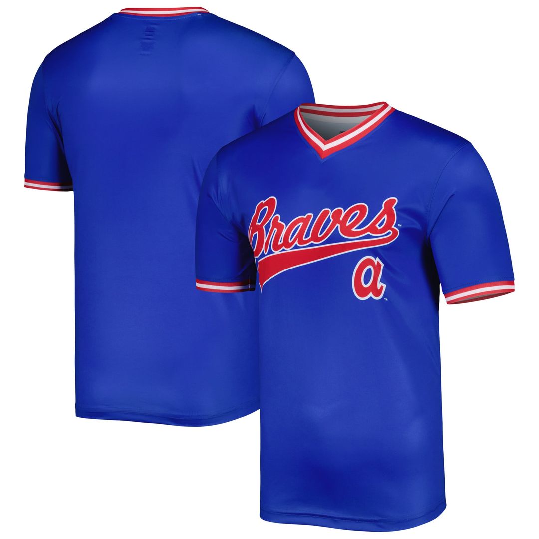 Atlanta Braves Stitches Royal Cooperstown Collection Team Baseball Jersey