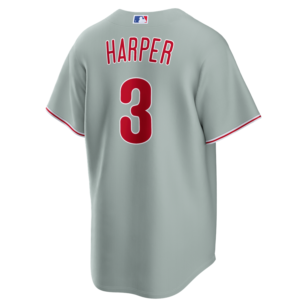 Philadelphia Phillies Bryce Harper Gray Road Replica Baseball Jersey | MLB Baseball Jersey