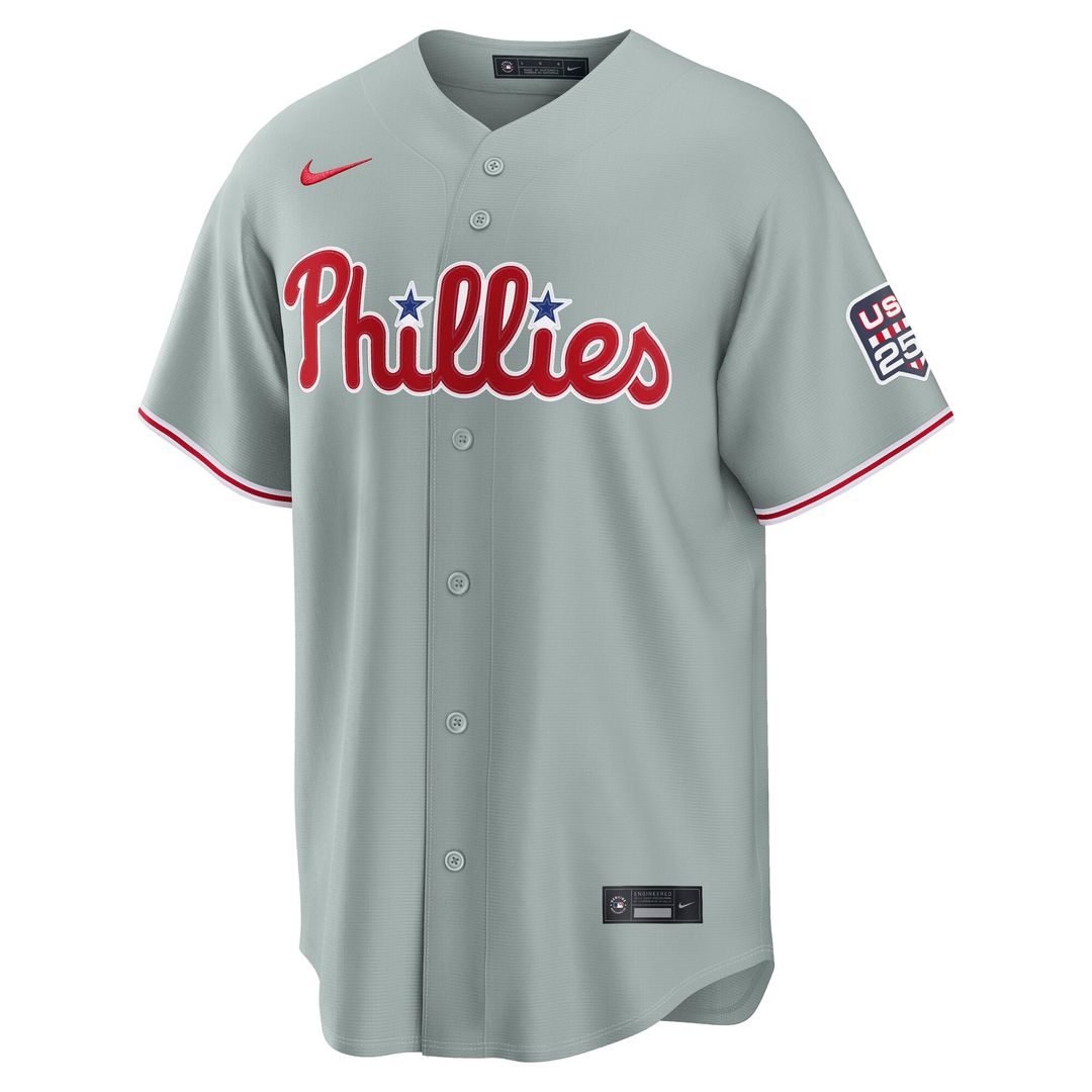 Fourth of July Men's Philadelphia Phillies Cristopher Sanchez Gray USA 250 Stadium Baseball Jersey | MLB Baseball Jersey