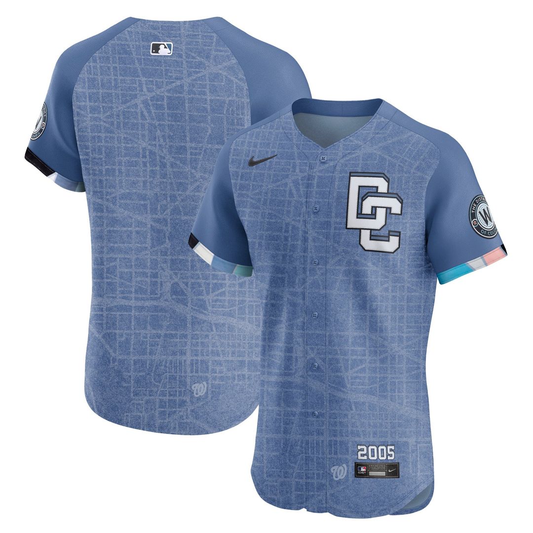 Washington Nationals Blue 2025 City Connect Elite Baseball Jersey