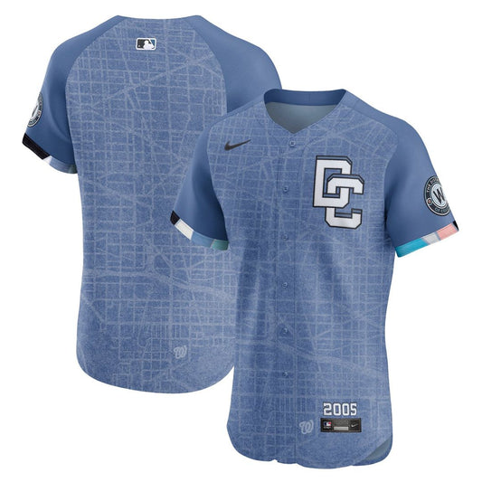 Washington Nationals Blue 2025 City Connect Elite Baseball Jersey