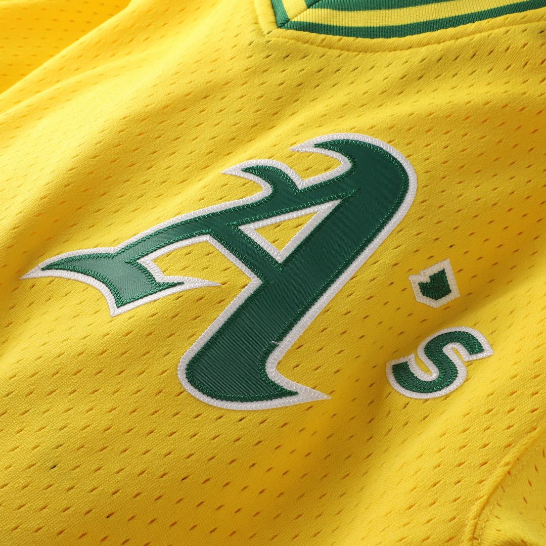 Athletics Mark McGwire Gold Authentic Batting Practice Baseball Jersey | MLB Baseball Jersey