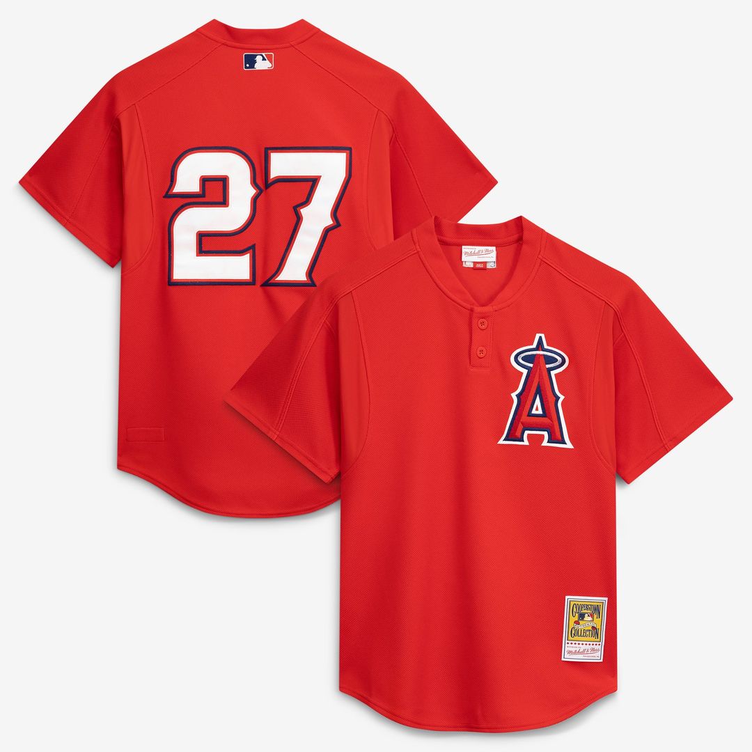California Angels Vladimir Guerrero Red Authentic Batting Practice Baseball Jersey