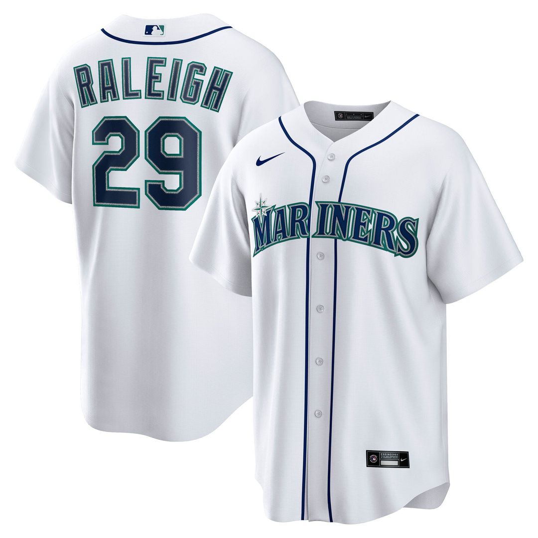 Seattle Mariners Cal Raleigh White Home Replica Baseball Jersey