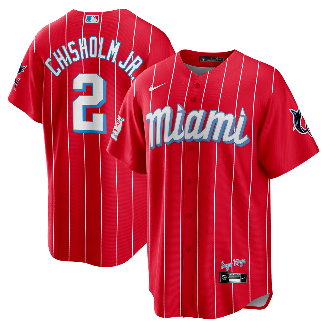 Miami Marlins Jazz Chisholm Jr. Red City Connect Replica Baseball Jersey