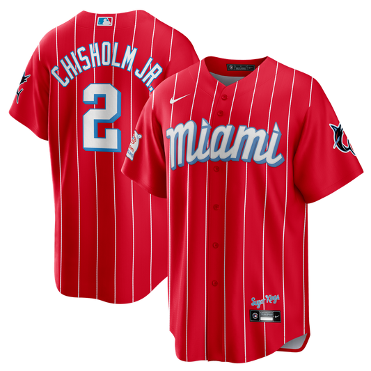 Miami Marlins Jazz Chisholm Jr. Red City Connect Replica Baseball Jersey