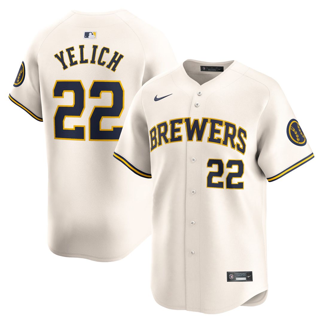 Milwaukee Brewers Christian Yelich Cream Home Limited Baseball Jersey