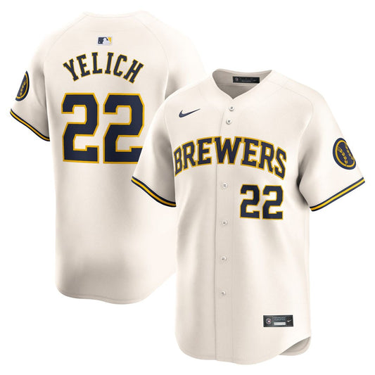 Milwaukee Brewers Christian Yelich Cream Home Limited Baseball Jersey