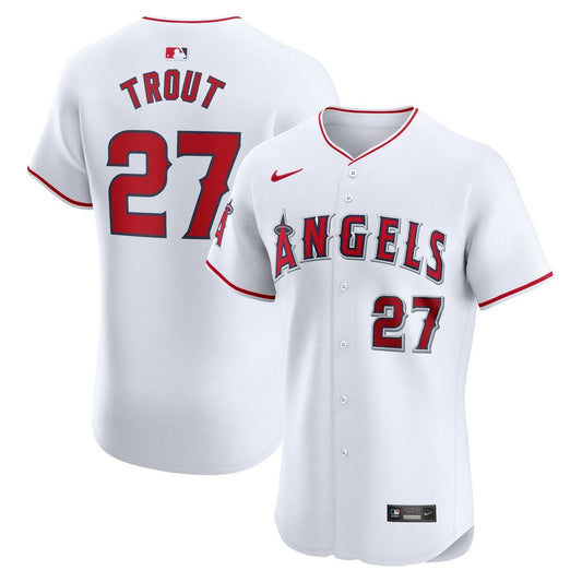 Los Angeles Angels Mike Trout White Home Elite Baseball Jersey