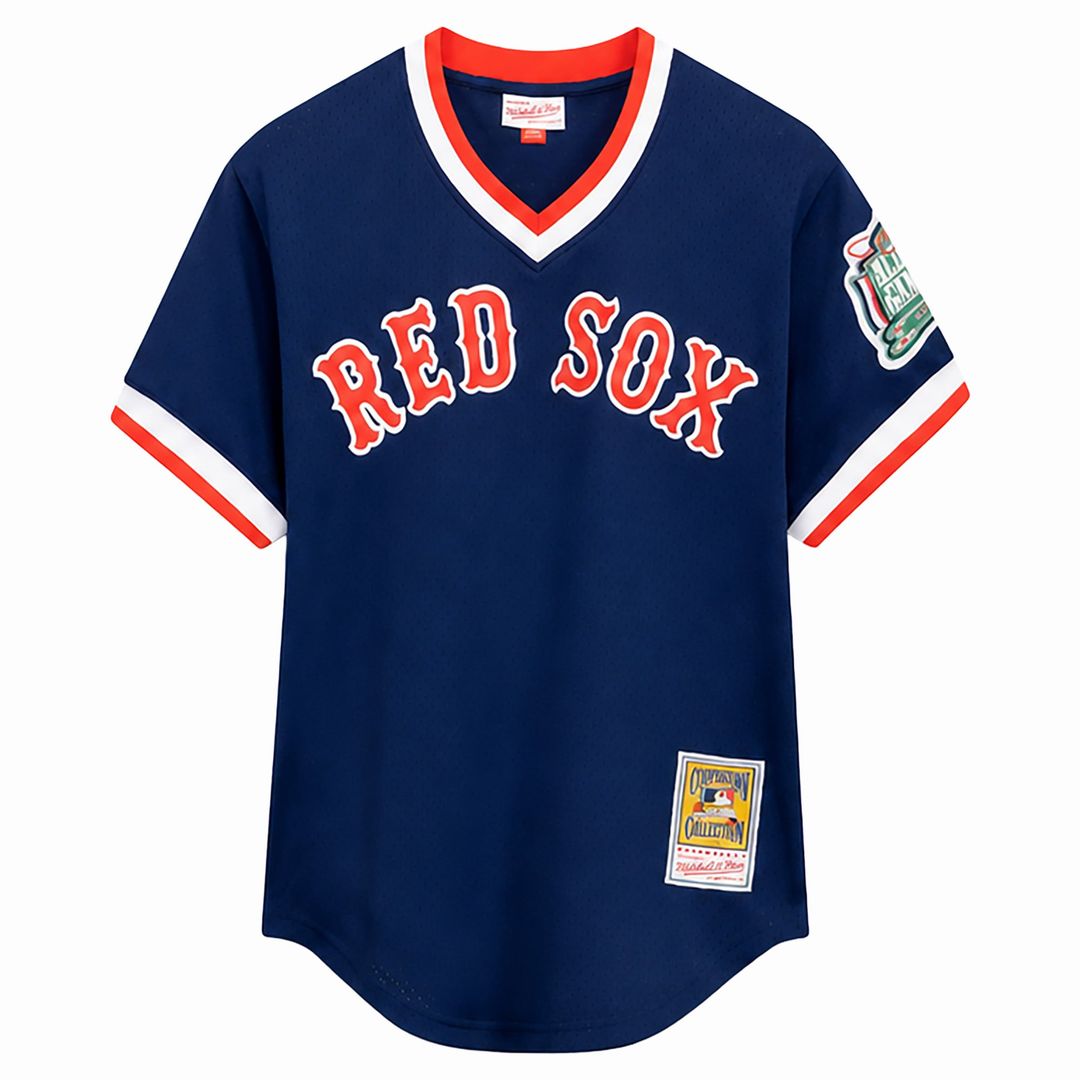 Boston Red Sox Nomar Garciaparra Navy Big & Tall Cooperstown Mesh Batting Practice Baseball Jersey | MLB Baseball Jersey