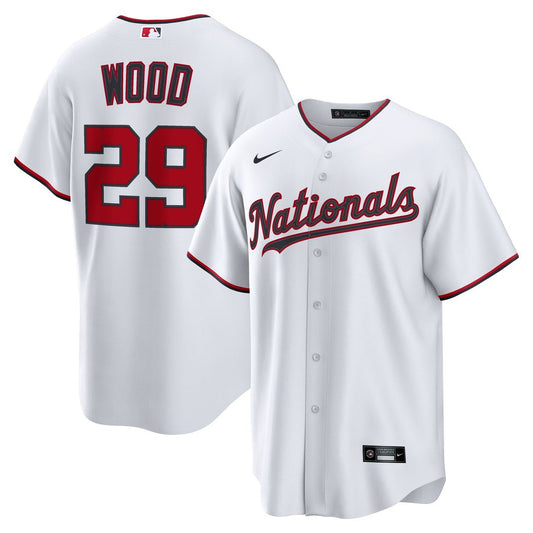 Washington Nationals James Wood White Home Replica Baseball Jersey