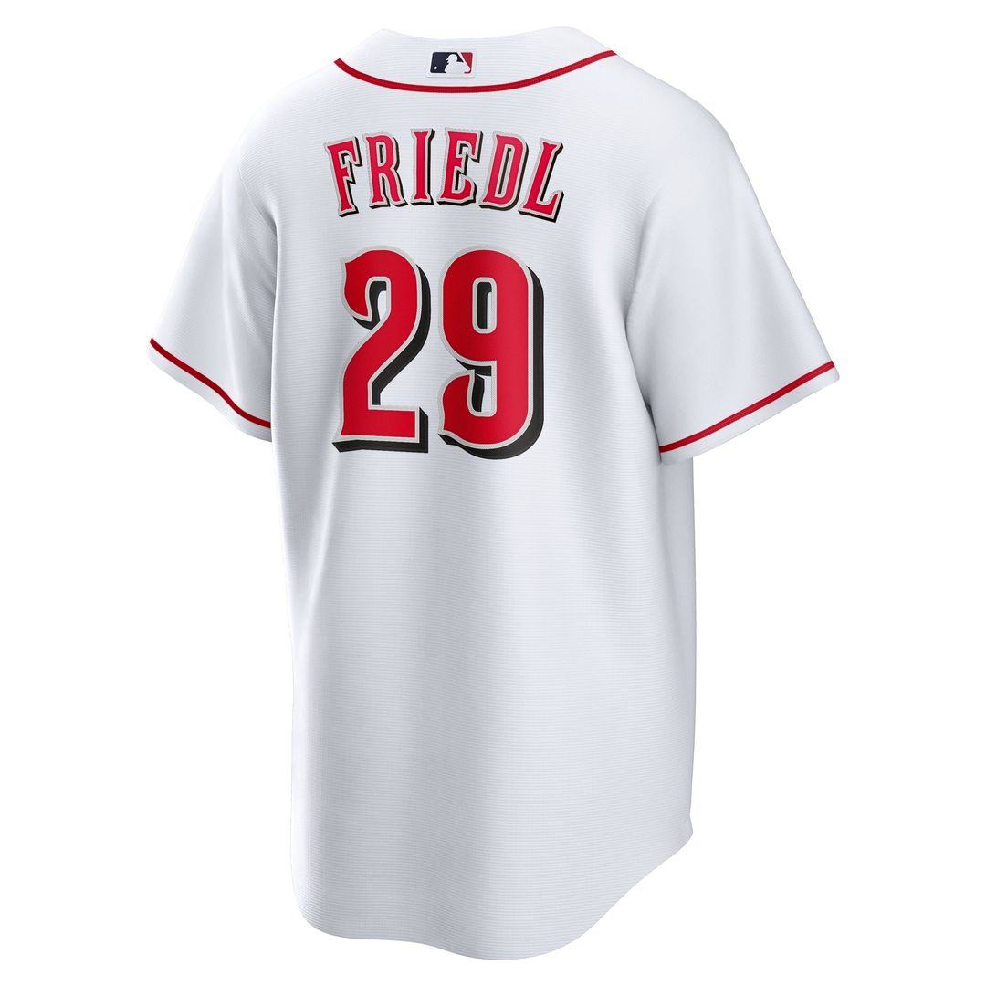 Cincinnati Reds TJ Friedl White Home Replica Baseball Jersey | MLB Baseball Jersey