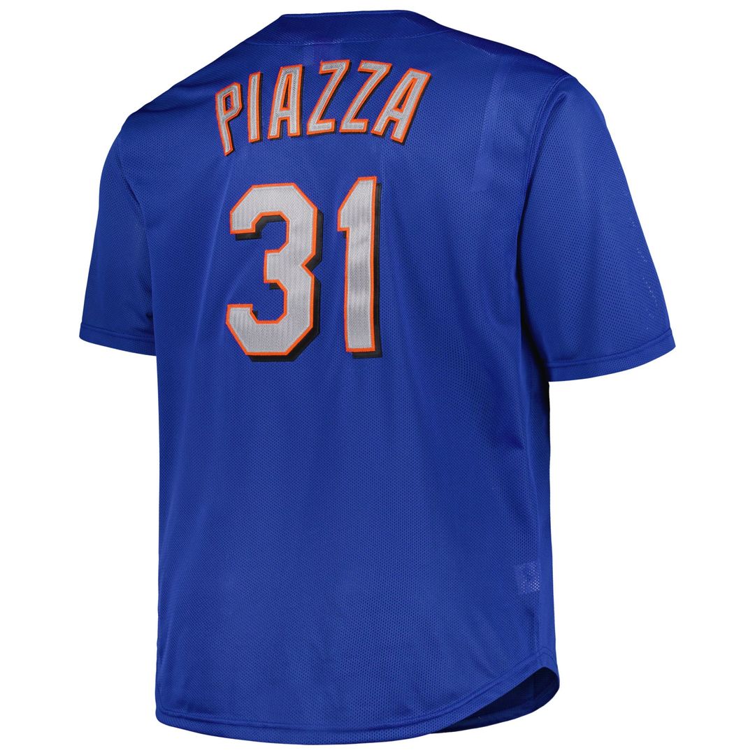 New York Mets Mike Piazza Black Big & Tall Cooperstown Mesh Batting Practice Baseball Jersey | MLB Baseball Jersey