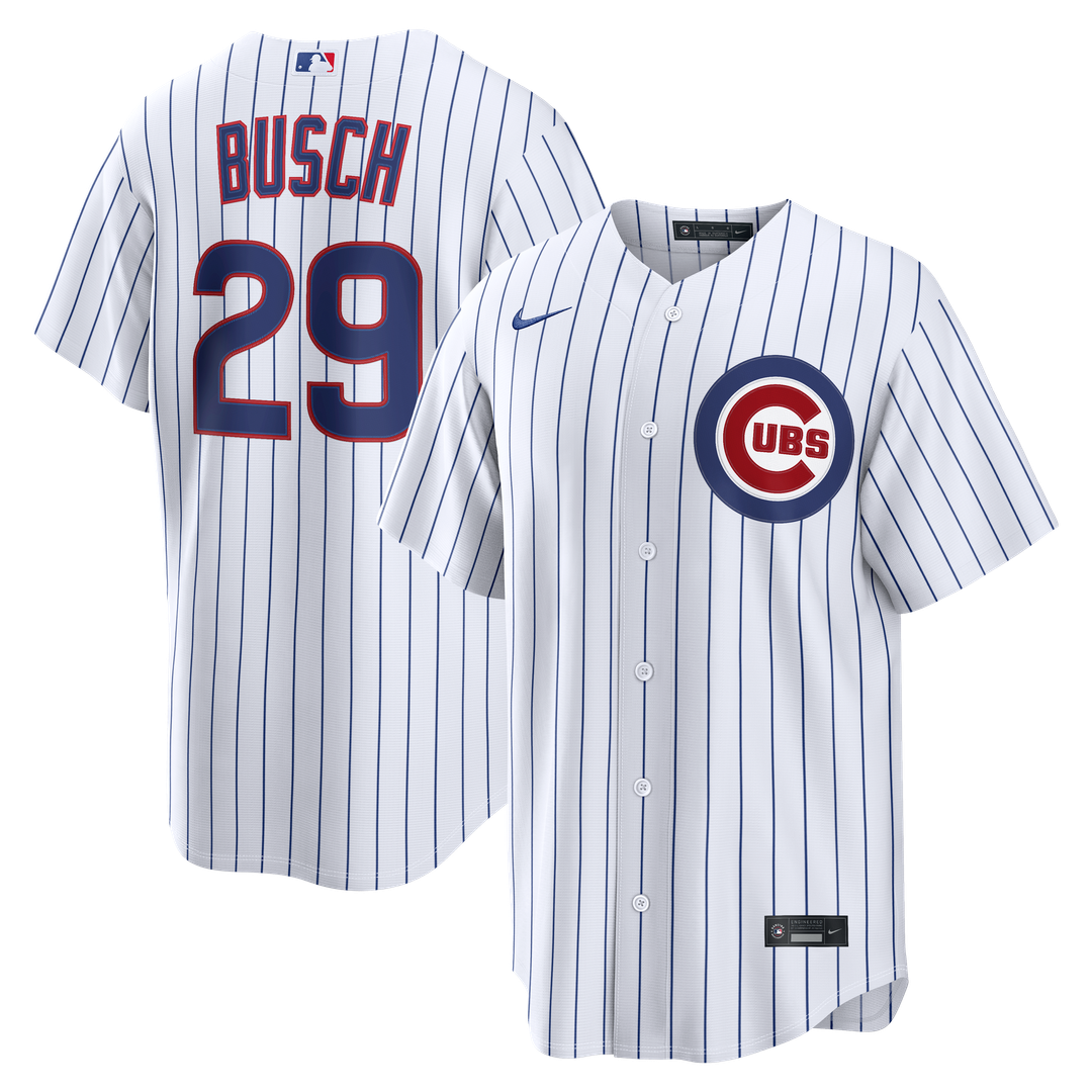 Chicago Cubs Michael Busch White Home Replica Baseball Jersey