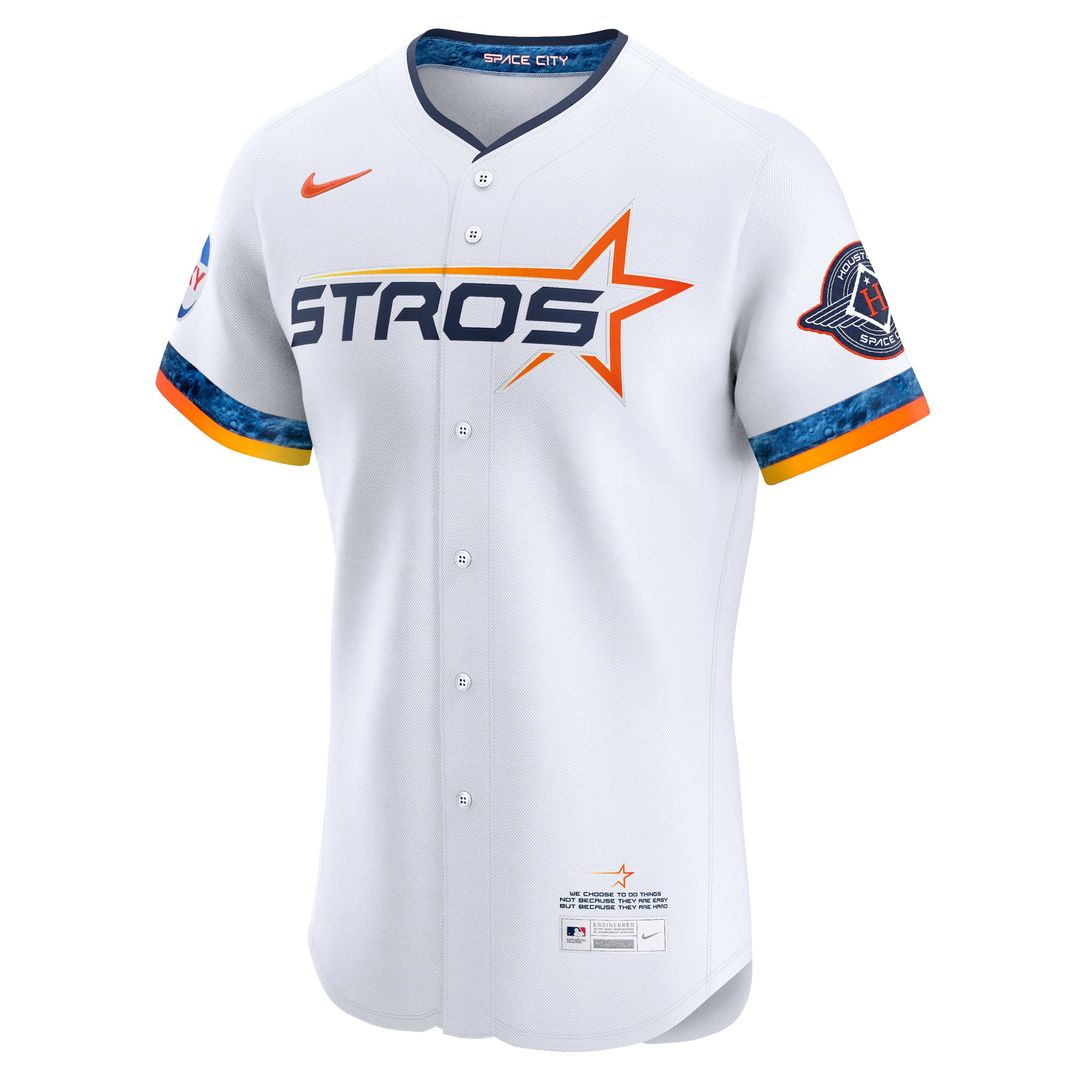 Houston Astros White 2025 City Connect Elite Baseball Jersey | MLB Baseball Jersey