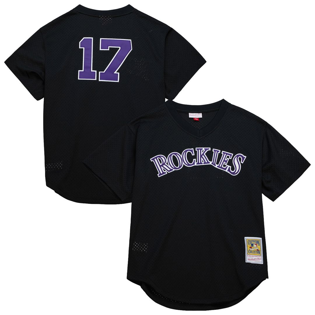 Colorado Rockies Todd Helton Black Authentic Batting Practice Baseball Jersey