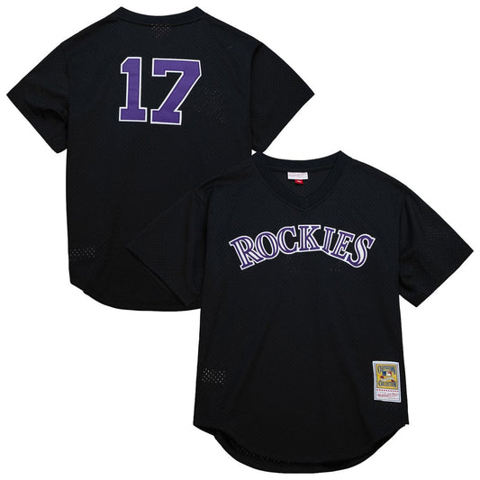 Colorado Rockies Todd Helton Black Authentic Batting Practice Baseball Jersey