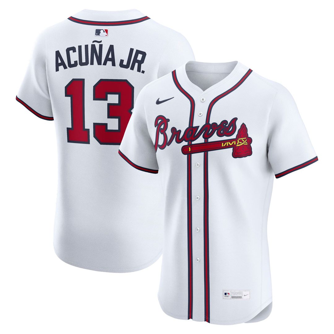 Atlanta Braves Ronald Acuña Jr. White Home Elite Baseball Jersey