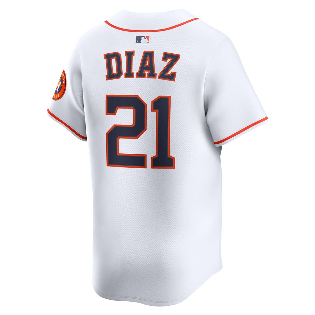 Houston Astros Yainer Diaz White Home Limited Baseball Jersey | MLB Baseball Jersey