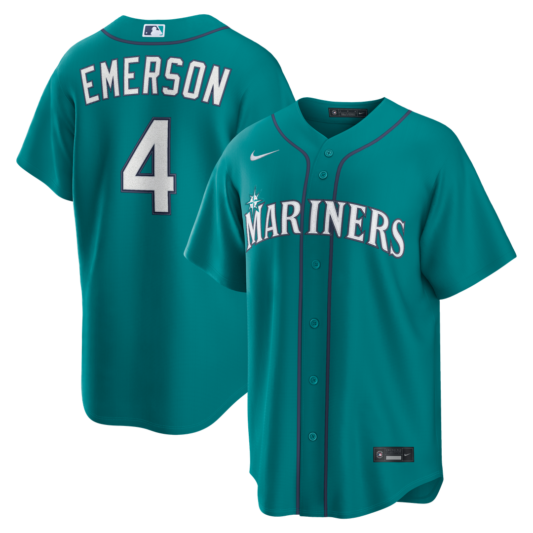 Seattle Mariners Colt Emerson Teal Alternate Replica Baseball Jersey