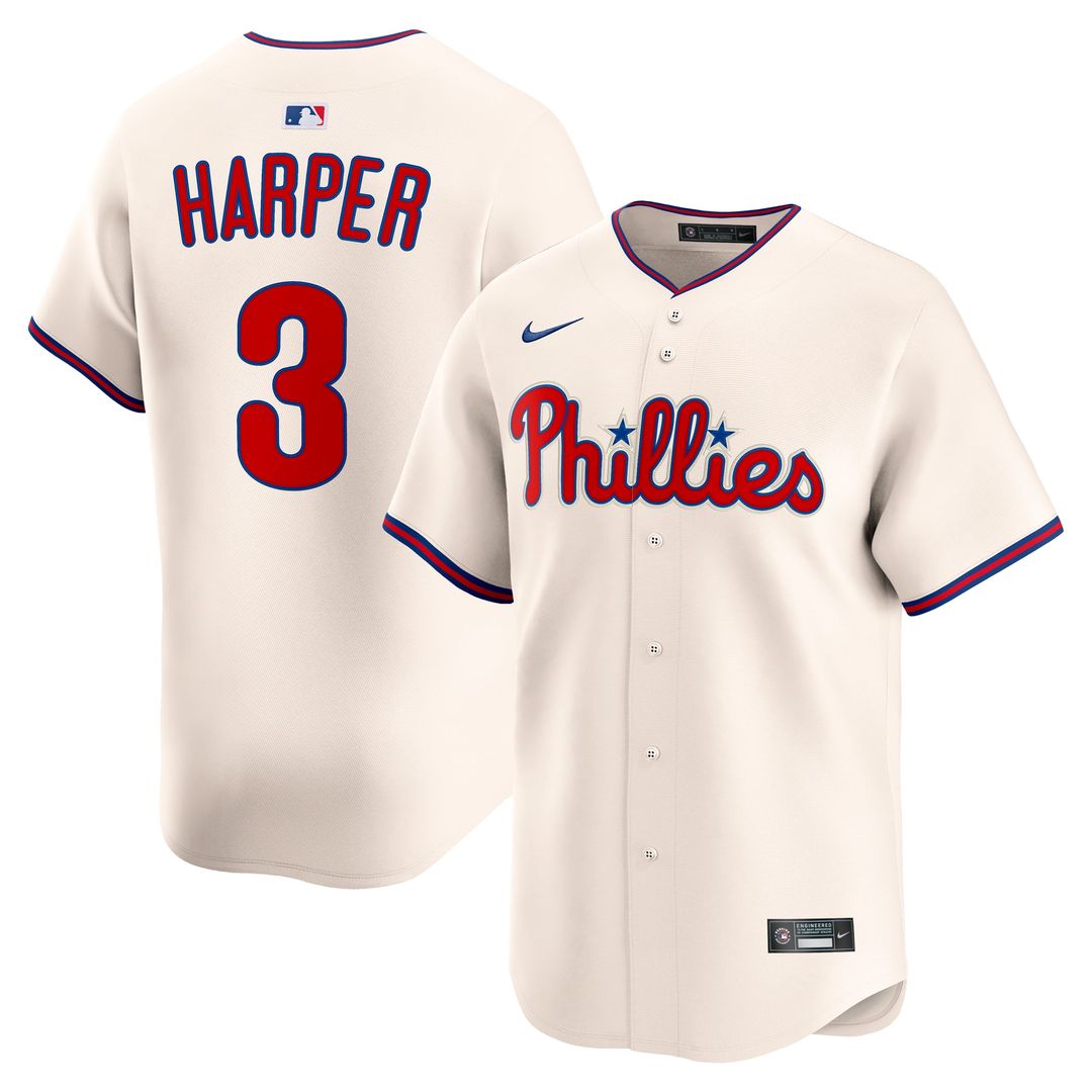 Philadelphia Phillies Bryce Harper Cream Alternate Limited Baseball Jersey