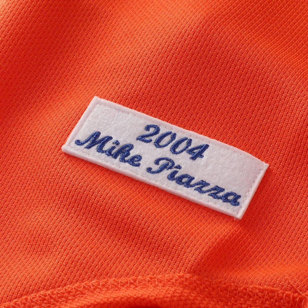 New York Mets Mike Piazza Orange Cooperstown Collection Mesh Batting Practice Button-Up Baseball Jersey | MLB Baseball Jersey