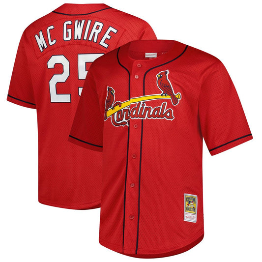 St. Louis Cardinals Mark McGwire Red Big & Tall Cooperstown Mesh Batting Practice Baseball Jersey