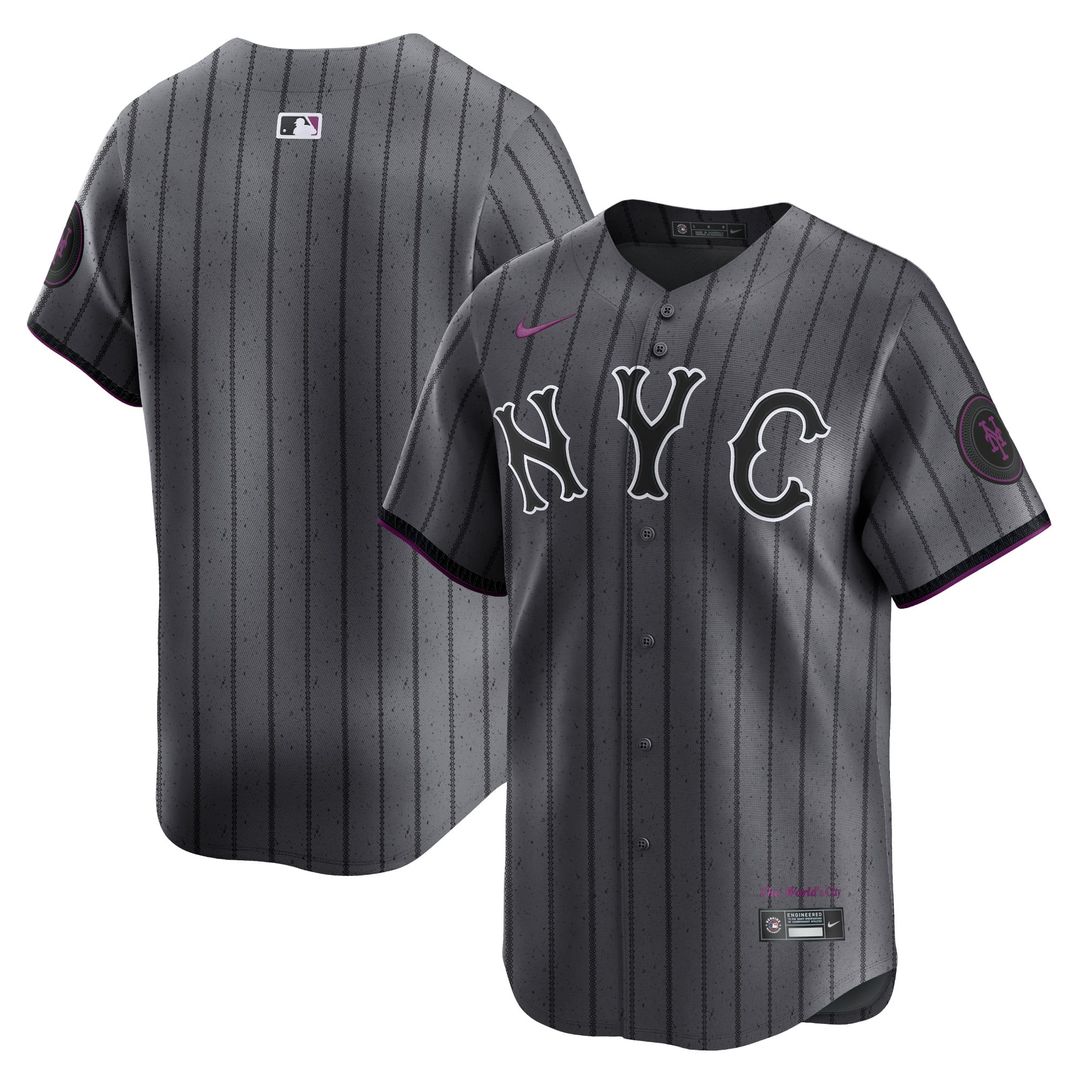 New York Mets Graphite 2024 City Connect Limited Baseball Jersey