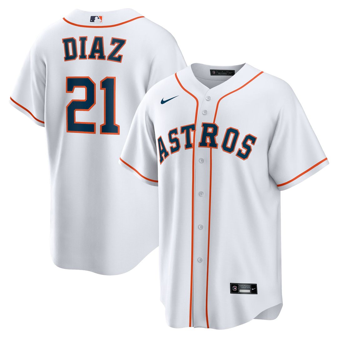 Houston Astros Yainer Diaz White Home Replica Baseball Jersey