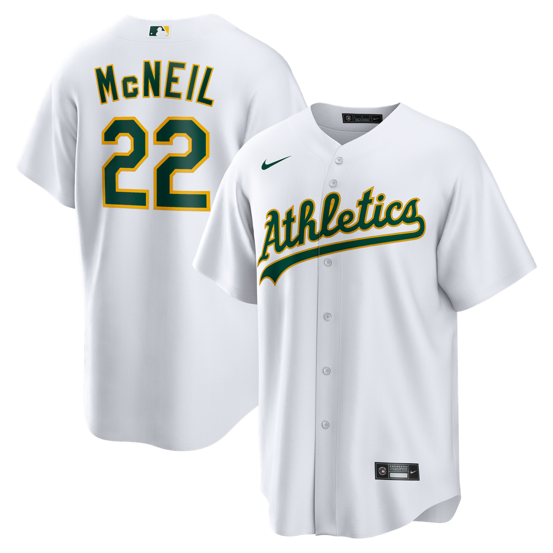 Athletics Jeff McNeil White Home Replica Baseball Jersey