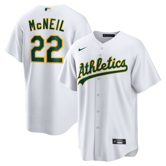 Athletics Jeff McNeil White Home Replica Baseball Jersey