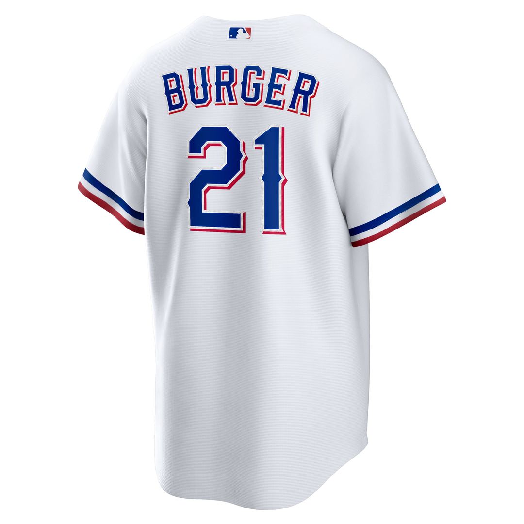 Texas Rangers Jake Burger White Home Replica Baseball Jersey | MLB Baseball Jersey