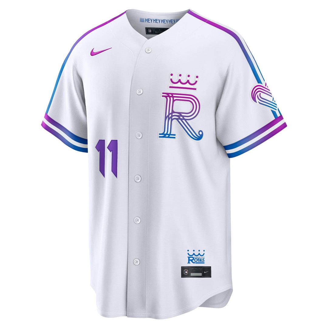 Kansas City Royals Maikel Garcia White 2026 City Connect Stadium Baseball Jersey | MLB Baseball Jersey
