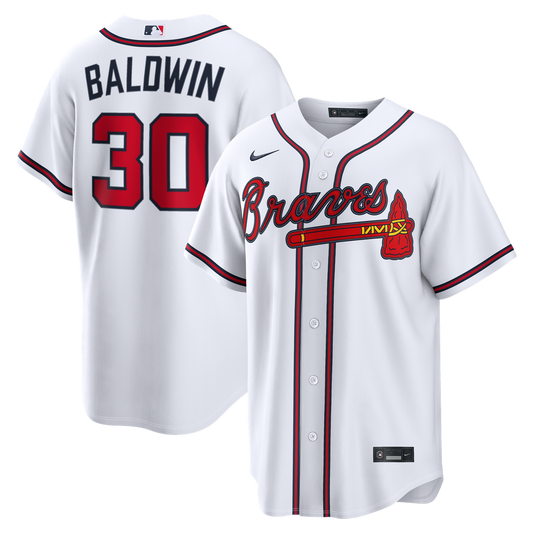 Atlanta Braves Drake Baldwin White Home Replica Baseball Jersey