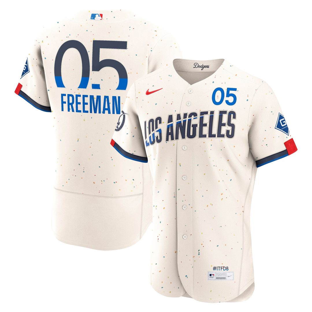 Los Angeles Dodgers Freddie Freeman Cream City Connect Authentic Sponsor Patch Baseball Jersey