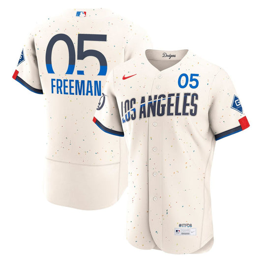 Los Angeles Dodgers Freddie Freeman Cream City Connect Authentic Sponsor Patch Baseball Jersey
