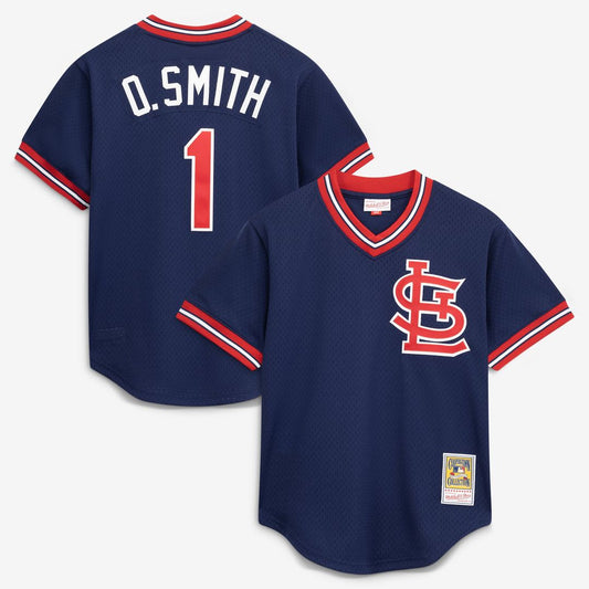 St. Louis Cardinals Ozzie Smith Navy Authentic Batting Practice Baseball Jersey