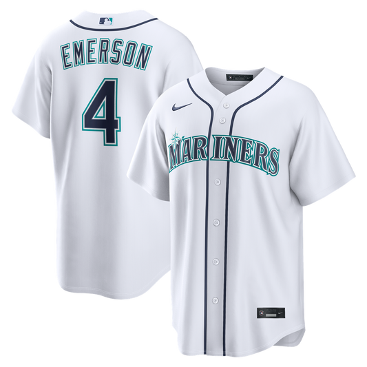 Seattle Mariners Colt Emerson White Home Replica Baseball Jersey
