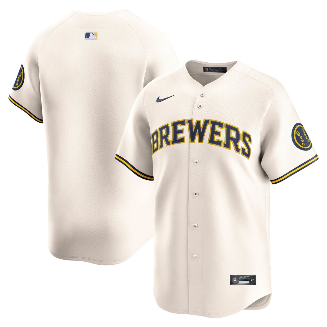 Milwaukee Brewers Cream Home Limited Baseball Jersey