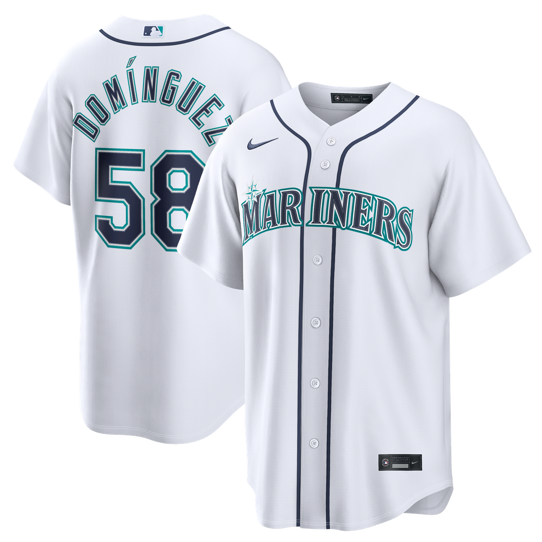 Seattle Mariners Seranthony Domínguez White Home Replica Baseball Jersey
