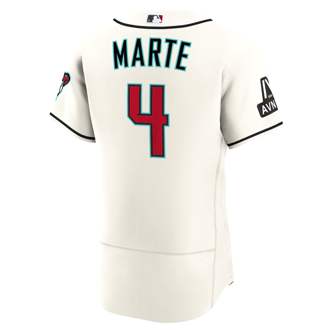 Arizona Diamondbacks Ketel Marte Cream Home Authentic Sponsor Patch Baseball Jersey | MLB Baseball Jersey