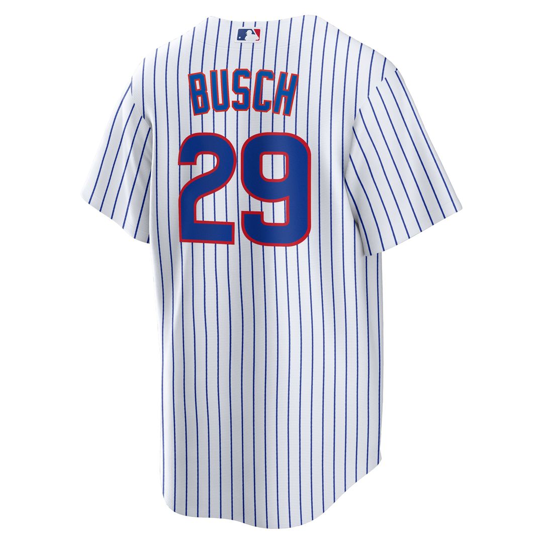 Chicago Cubs Michael Busch White Home Replica Baseball Jersey | MLB Baseball Jersey
