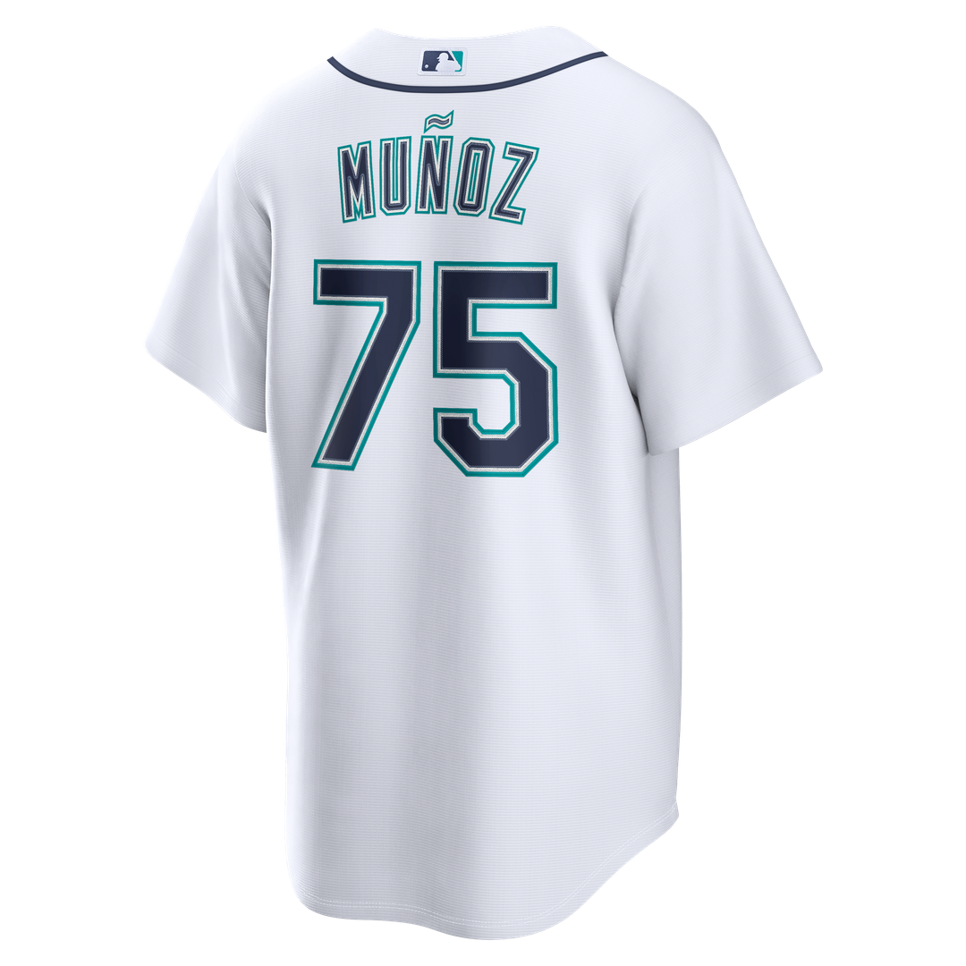 Seattle Mariners Andrés Muñoz White Home Replica Baseball Jersey | MLB Baseball Jersey
