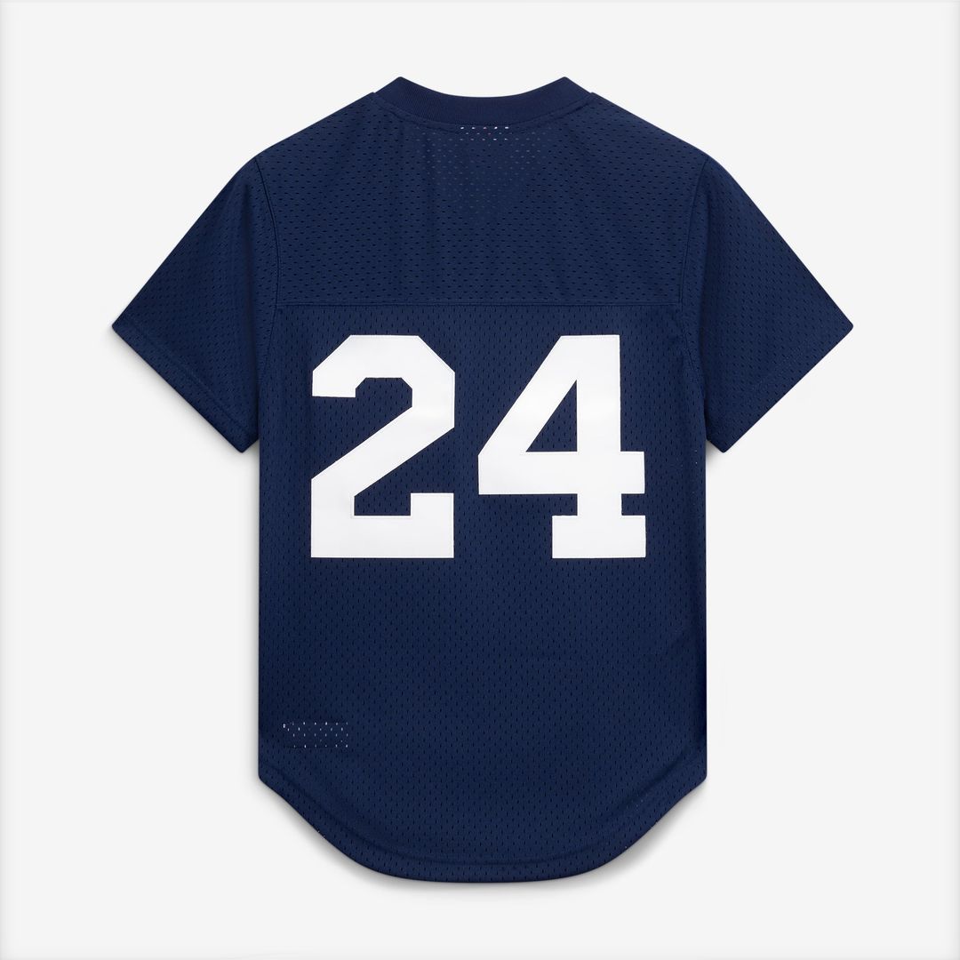 New York Yankees Rickey Henderson Navy Cooperstown Collection Mesh Batting Practice Button-Up Baseball Jersey | MLB Baseball Jersey