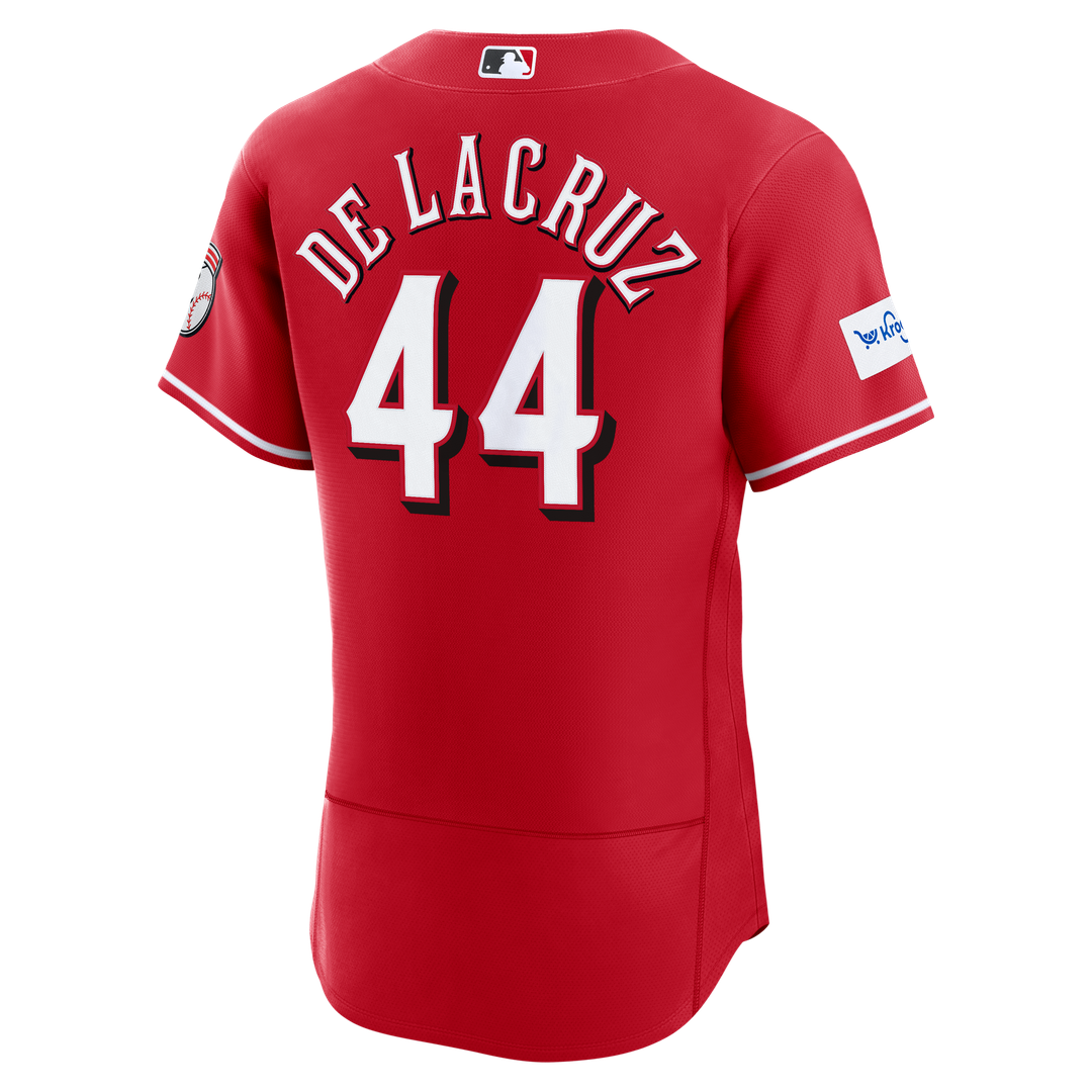 Cincinnati Reds Elly De La Cruz Red Alternate Authentic Sponsor Patch Baseball Jersey | MLB Baseball Jersey