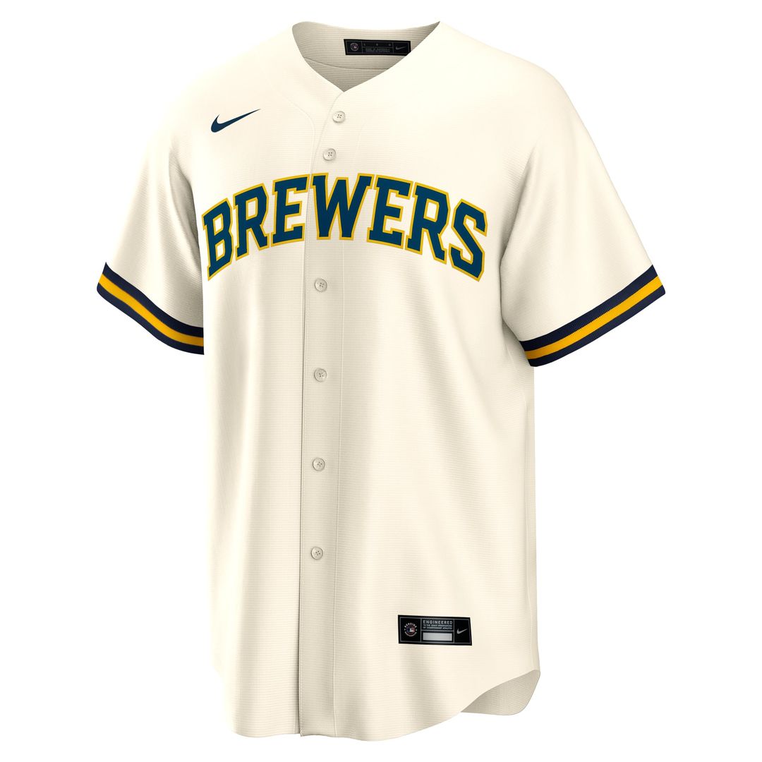 Milwaukee Brewers Jackson Chourio Cream Home Replica Baseball Jersey | MLB Baseball Jersey