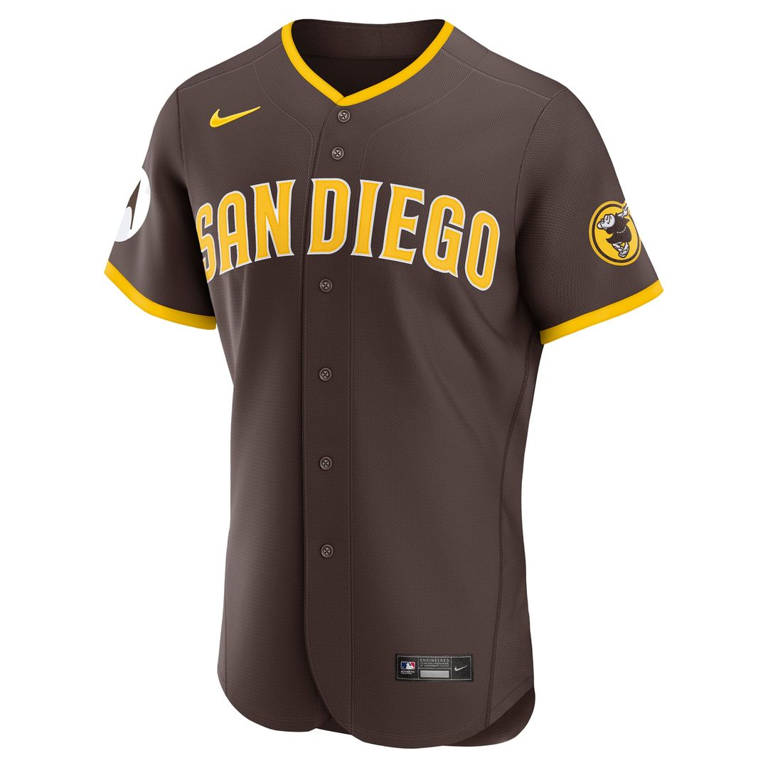 San Diego Padres Brown Road Sponsor Patch Authentic Baseball Jersey | MLB Baseball Jersey