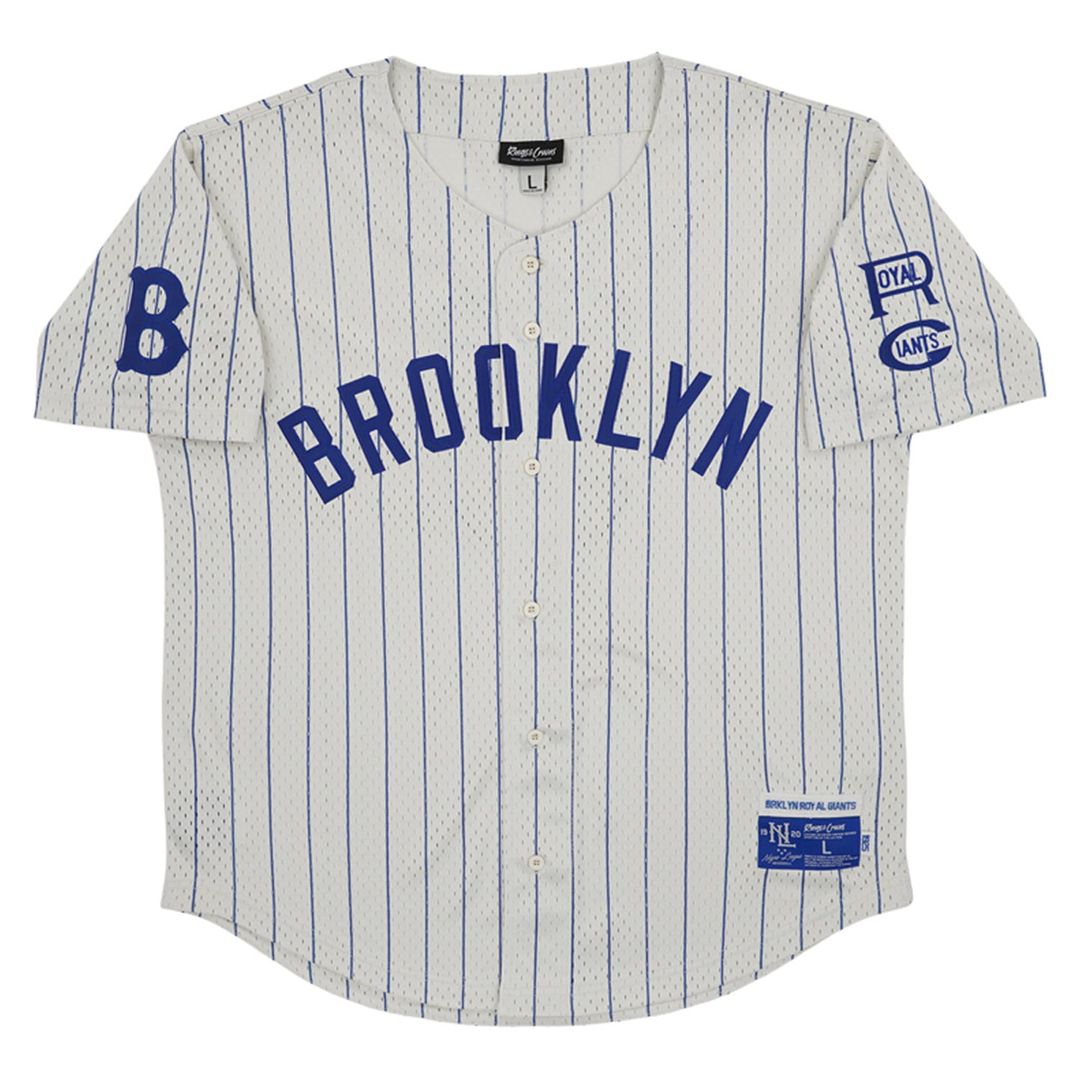 Brooklyn Royal Giants #5 Rings & Crwns Cream Mesh Button-Down Replica Baseball Jersey | MLB Baseball Jersey