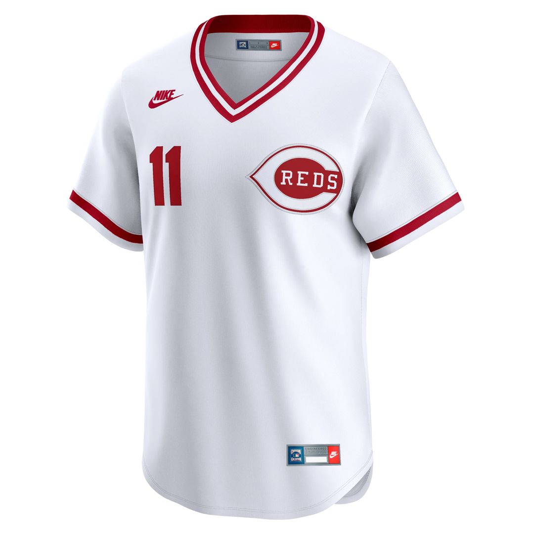 Cincinnati Reds Barry Larkin White Throwback Cooperstown Collection Limited Baseball Jersey | MLB Baseball Jersey
